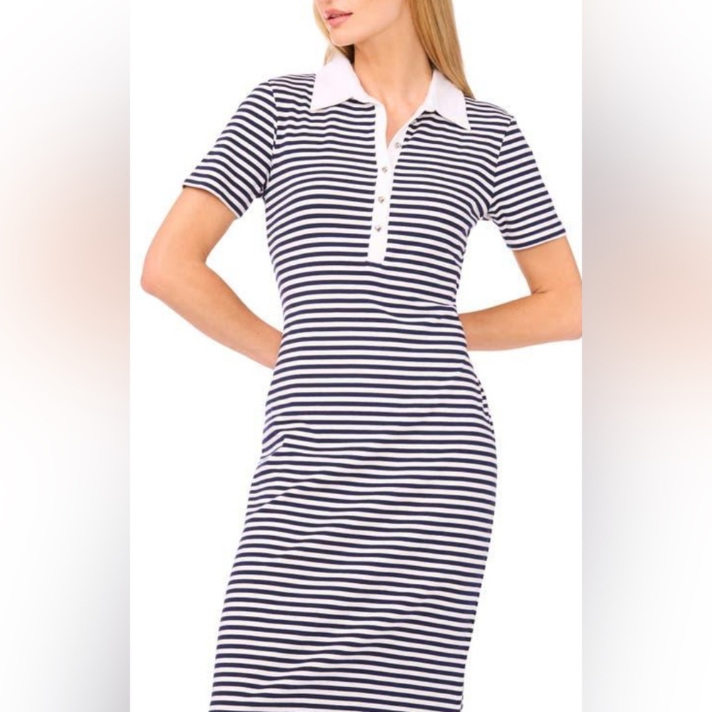 Brooks Brothers Navy and White Striped Dress